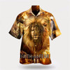 Goofygearprints Christian Hawaiian Shirt, Jesus Lion Faith Over Fear Psalms Hawaiian Shirts, Christian Aloha Shirt