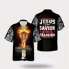 Goofygearprints Christian Hawaiian Shirt, Jesus Is My Savior Jesus Lion Lamp Hawaiian Shirt, Christian Aloha Shirt
