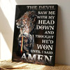 The Devil Thought He Won Until I Said Amen Canvas Portrait Of Jesus Christian Wall Art