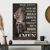 The Devil Thought He Won Until I Said Amen Canvas Portrait Of Jesus Christian Wall Art