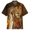 Goofygearprints Jesus Christ Prayer Lion Hawaiian Shirt For Men, Christian Hawaiian Shirt, Gift For Christian