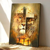 Jesus And Lion Canvas Wall Art Christian Bible Verse Poster Faithful Home Decor Canvas Wall Art Christian Home Decor