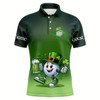 Goofygearprints Personalized Funny Green Golf Ball St Patrick Day Custom Men Golf Polo Shirts, Golf Attire For Men Style 1