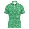 Goofygearprints Green Clovers St Patrick Day Mens Golf Polo Shirt Custom Name Shamrock Golf Shirts For Men Golf Gifts Style 2