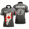 Goofygearprints Personalized Grunge Canada Archery Men Polo Shirts, Custom Canadian Flag Shirts For Archers Style 2