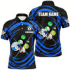 Goofygearprints Personalized Blue Billiard Balls Wave Pattern Men Polo Shirts Custom Billiard Jerseys Attire