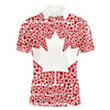 Goofygearprints Canadian Flag Red Maple Leaf Pattern Custom Patriotic Mens Golf Polo Shirts, Mens Patriotic Polo