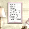 Philippians 4:6 Don’T Worry About Anything Wall Art Canvas Bible Verse Canvas Inspirational Scripture Wall Decor For