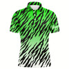 Goofygearprints Green Tiger Stripes Pattern Mens Golf Polo Shirts Custom Golf Apparel For Men, Best Golf Gifts Style 1