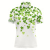 Goofygearprints Personalized 3D Green Clover St Patrick Day Mens Golf Polo Shirt Cool Golf Tops For Men Golf Gifts Style 1
