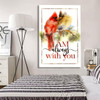 I Am Always With You Cardinal Christian Wall Art Canvas Bible Verse Canvas Inspirational Scripture Wall Decor For