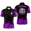 Goofygearprints Personalized 3D All Over Print Skull Darts Polo Shirt Purple Black Dart Jerseys For Men Style 1