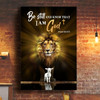 Christian The Lion The Lamb Be Still And Know Wall Art Canvas Bible Verse Canvas Inspirational Christian Scripture Decor