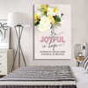 Romans 12:12 Be Joyful In Hope Floral Wall Art Canvas Bible Verse Canvas Christian Inspirational Scripture Wall Decor