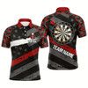 Goofygearprints Personalized Red Camo American Flag Darts Polo Shirts Custom Patriotic Dart Jerseys For Men