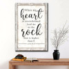 Psalm 61:2 When My Heart Is Overwhelmed Wall Art Canvas Bible Verse Canvas Christian Hope Scripture Wall Decor