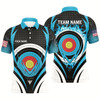 Goofygearprints Blue Flaming Archery Target Board Custom Polo Shirts For Men, Archery Jerseys Uniform Shirts Style 1