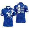 Goofygearprints Mens Golf Polo Shirt Swing Swear Look For Ball Repeat Custom Name Golf Clubs Pattern Shirt Blue