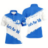 Goofygearprints Blue And White Mens Golf Polo Shirts Custom Name Let'S Par Tee Best Mens Golf Wear