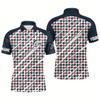 Goofygearprints Mens Golf Polos Shirts Custom Your Hole Is My Goal Blue And Red Pattern Golf Shirt, Golf Gifts For Men Style 2