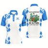 Goofygearprints Mens Golf Polo Shirts Never Underestimate An Old Man With A Golf Club Custom Golf Shirts For Men Blue