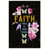 Faith Makes All Things Possible Butterfly Floral Canvas Wall Art Christian Bible Verse Prints Inspiring And