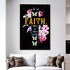 Faith Makes All Things Possible Butterfly Floral Canvas Wall Art Christian Bible Verse Prints Inspiring And