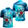 Goofygearprints Personalized Blue Shark Bowling Shirt For Men Custom Shark Bowling Team Jerseys, Gift For Bowlers Style 1