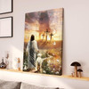 Have Faith On His Way Jesus Cross Lion Canvas Wall Art Christian Inspirational Wall Decor Faithful Jesus God Canvas