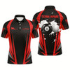 Goofygearprints Personalized Paint Billiard Balls Black Red 3D Polo Shirts For Men, Custom 8 Ball Billiards Jerseys Style 1