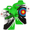 Goofygearprints Personalized Green Archery Jerseys Men Polo & Quarter-Zip Shirts Custom Archery Bow Shirts Style 1