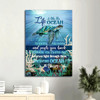 Sea Turtle Deep Ocean Infinite Halo Life Is Like The Ocean Canvas Wall Art Christian Gift Inspirational Religious Wall