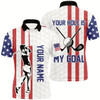 Goofygearprints Your Hole Is My Goal American Flag Golf Mens Polo Shirts Custom Patriotic Golf Shirts For Men