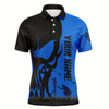 Goofygearprints Mens Golf Polos Shirts Custom Name Skull Golf Black Shirt Jerseys, Golf Wear For Mens Blue