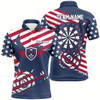 Goofygearprints Personalized American Flag Red Blue Mens Darts Polo Shirt Patriotic Darts Jersey For Men