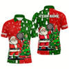 Goofygearprints Red And Green Darts Santa Christmas Polo & Quarter-Zip Shirts For Men Custom Funny Xmas Dart Shirts Style 3