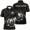 Goofygearprints Personalized Thunder Lighting Black 8 Ball Billiard 3D Polo Shirts For Men, Pool Balls Jerseys Style 2