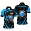 Goofygearprints Personalized Blue Glass Break 10 Ball Billiard 3D Polo Shirts For Men, Custom 10 Ball Pool Jerseys Style 2