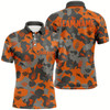 Goofygearprints Personalized Orange Camouflage Billiard Men Polo Shirts Best Custom Billiard Team Outfit