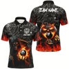 Goofygearprints Death Skeleton With Pumpkin Fire Custom Billiard Shirts For Men, Halloween Flame Billiard Shirts Style 2