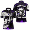 Goofygearprints Personalized Purple Glowing Fire Crack Skull Dart Shirt Custom Dart Shirts For Men Dart Team Jersey Style 3