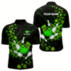 Goofygearprints Green Shamrock Lucky Bowling Shirts For Men Custom St Patrick Day Bowling Team Uniform Bowlers Outfits