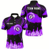 Goofygearprints Personalized Purple 8 Ball Flame Thunder Lightning Billiard Shirts For Men, Pool Team League Shirts Style 2