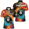 Goofygearprints Personalized Grunge Colorful Paint 8 Ball Billiard Shirts For Men, Unique 8 Ball Pool Team Shirts Style 1
