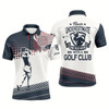 Goofygearprints Blue And White Mens Golf Polo Shirts Custom Name Never Underestimate An Old Man With A Golf Club