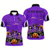 Goofygearprints Purple Halloween Spook Night Skeleton Dance Custom Men Billiard Shirts, Billiard Halloween Outfit Style 2