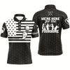 Goofygearprints Black White American Flag Mens Golf Polo Shirts Custom Name We'Re Here For The Foursome Golf Gifts Style 1