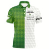 Goofygearprints Green White Mens Golf Polo Shirt Custom Name I Was One Under Today One Under A Tree, A Bush And Water Style 1