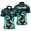 Goofygearprints Lightning Thunder Dragon Custom Turquoise 8 Ball Pool Shirts For Men, Billiard Team League Jerseys Style 2