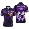 Goofygearprints Personalized Thunder Pattern Eagle 8 Ball Billiards 3D Polo Shirts For Men, Custom Billiards Jerseys Style 2
